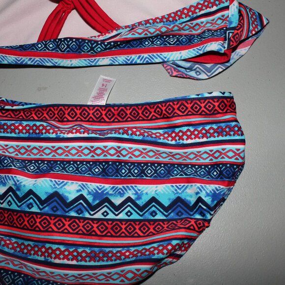 Red & Blue 2 Pcs Justice Bikini Swimsuit Size 14 - Picture 10 of 12